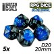 5x Dadi D20 20mm - Blu Marmo